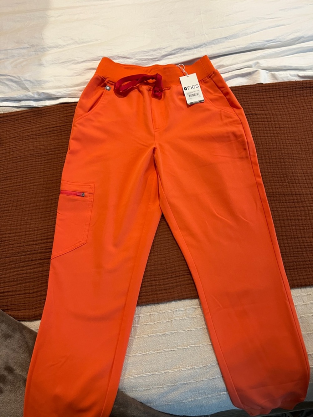 NWT Figs Sunset Orange high-waisted Zamora joggers
